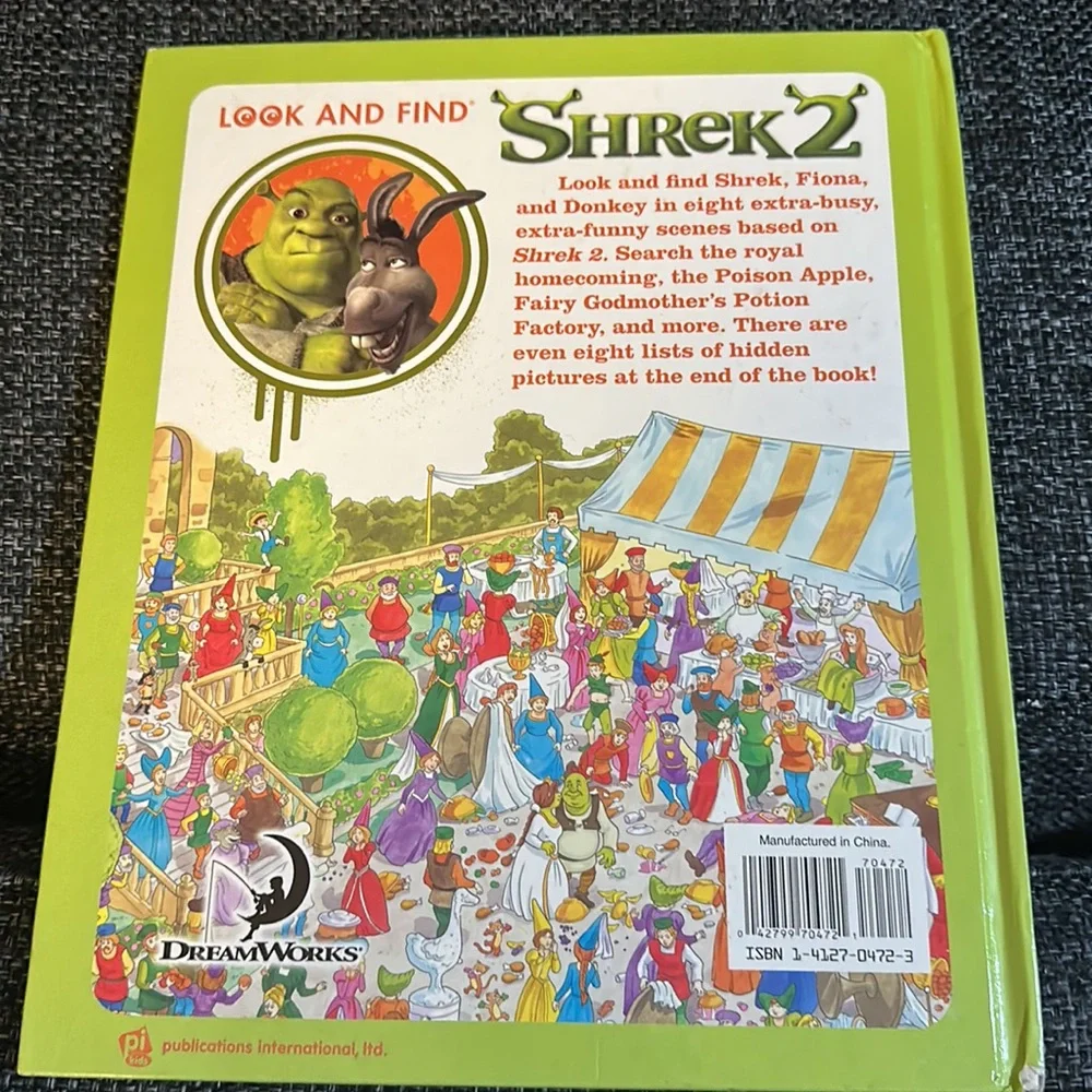 Rare HTF Vintage 2004 Shrek 2 Look & Find Hardcover Book DreamWorks
